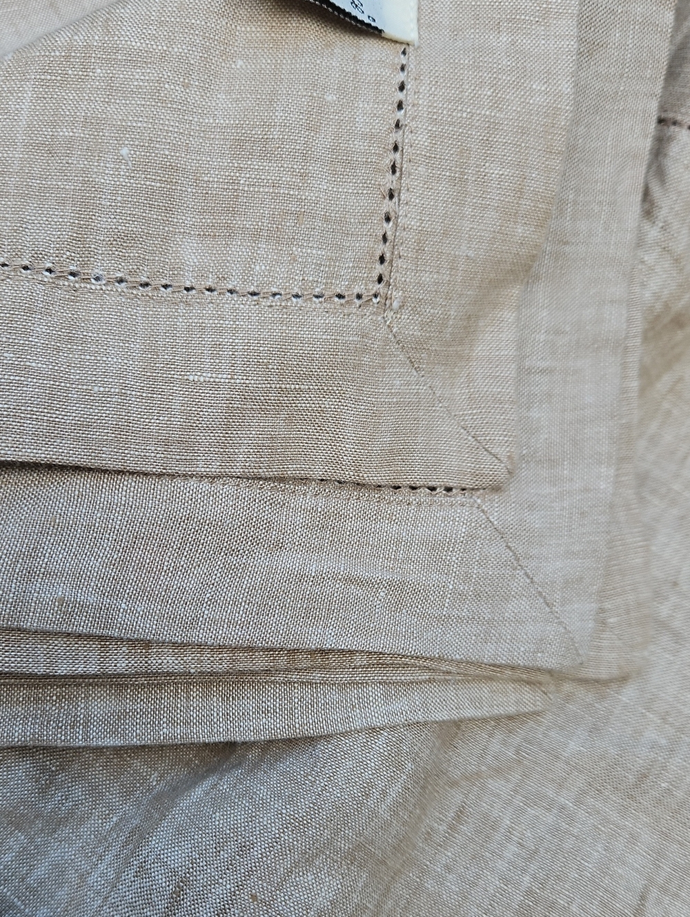 New  Noble Excellence Luxury  Set Of 6  Hemstitch Linen Dinner Napkins
